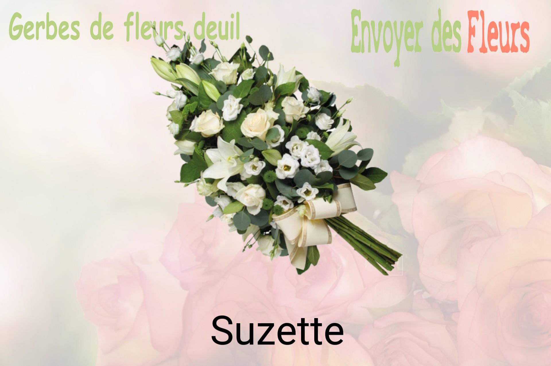 Gerbe de fleurs de deuil livrée à Suzette